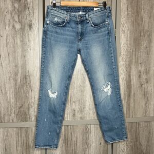 Rag & Bone Jeans Size 27 Slim Boyfriend Low Rise Star City Distressed Blue